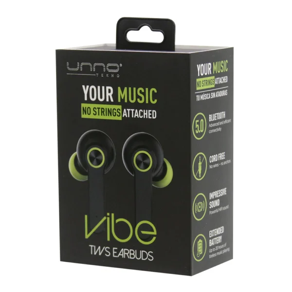 AUDIFONO VIBE BT TWS NEGRO UNNO - Imagen 3