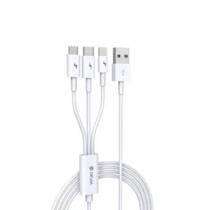 CABLE DEVIA 3 EN 1 V8 IPHONE TIPO C SMART SERIE 6938595329975 BLANCO