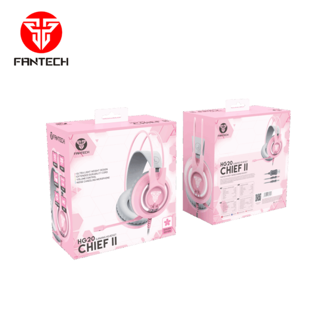 HEADSET GAMER FANTECH HG20 ROSADO - Imagen 3